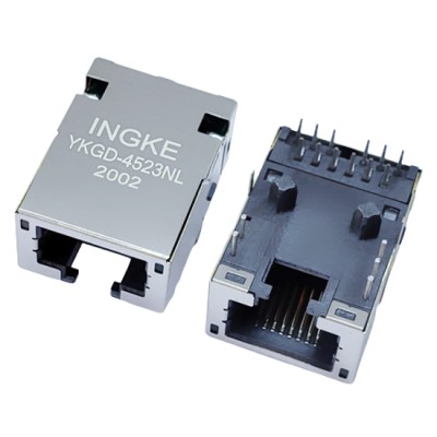 YKGD-4523NL 1000Base-T Low Profile RJ45 Ethernet Connector Gigabit Magnetic Jack