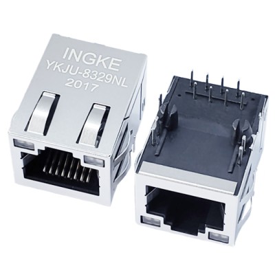 YKJU-8329NL 10/100Base-T RJ45 Ethernet Connector with LED and EMI Finger