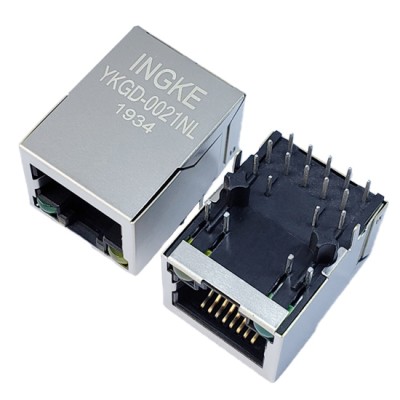 YKGD-0021NL Gigabit Jacks RJ45 With Magnetics  PoE+ cross EDAC A70-112-331N126