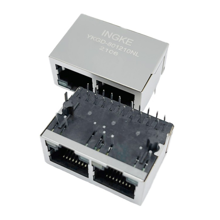 YKGD-801210NL cross  JX80-0037NL PULSE  10/100/1000Base-T RJ45 Ethernet Connector 1x2 Gigabit Magjack