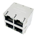 YKJ-81229NL 10/100Base-T RJ45 Ethernet Connector 2x2 Stacked Jack