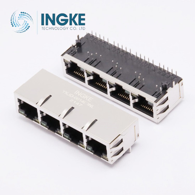 YKJD-801489BNL cross Pulse J8064D648A 1x4 Port RJ45 Through Hole 10/100 Base-TX